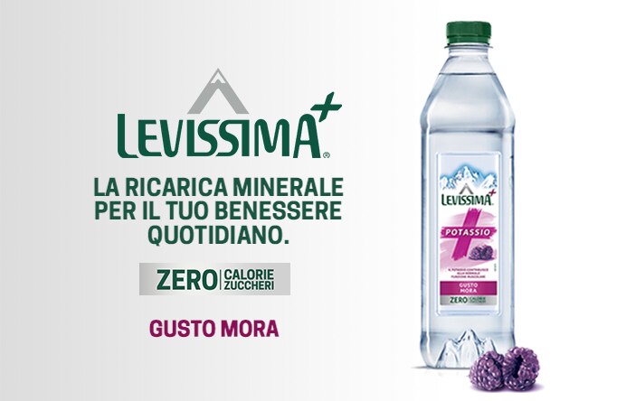 Bottiglia Levissima Potassio gusto mora Bottiglia Levissima Potassio gusto mora