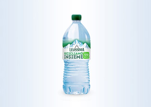 Bottiglia Levissima naturale da 1 litro in R-PET