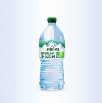 Bottiglia Levissima naturale da 1 litro in R-PET