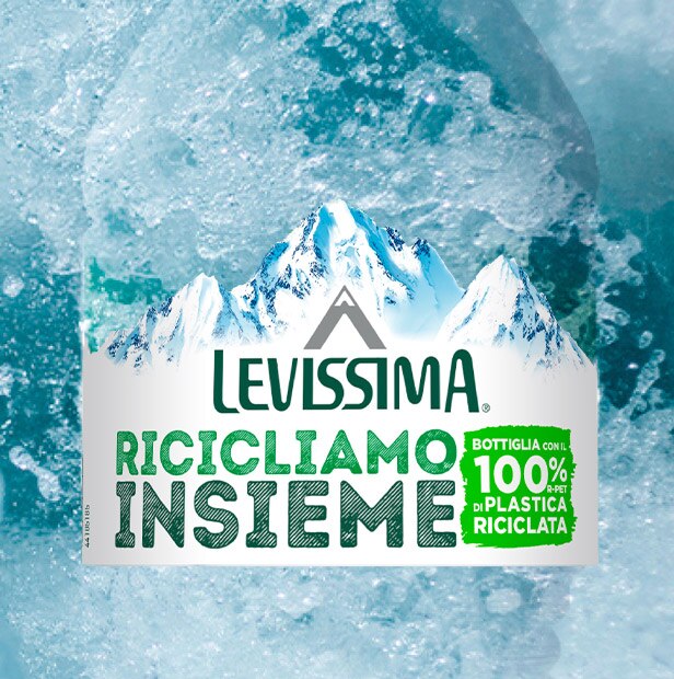 Levissima Regeneration progetto sostenibilità - Etichetta bottiglia