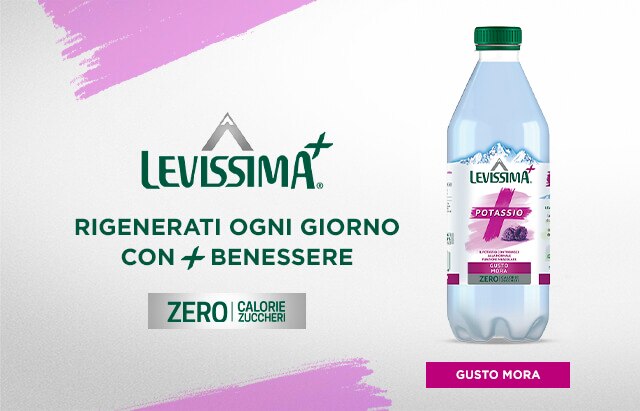 Acqua con potassio Levissima al gusto mora Acqua con potassio Levissima al gusto mora