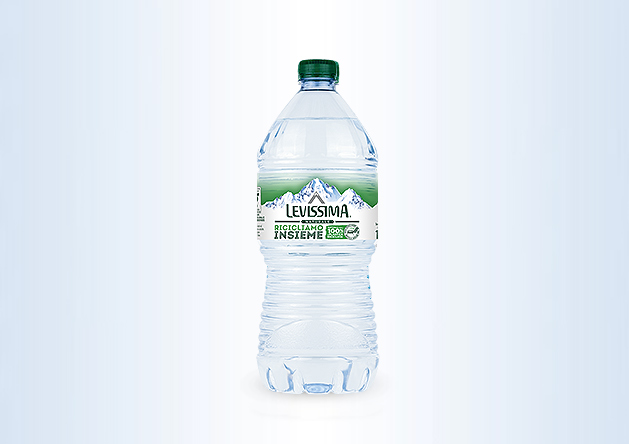 Bottiglia Levissima naturale da 1 litro in R-PET