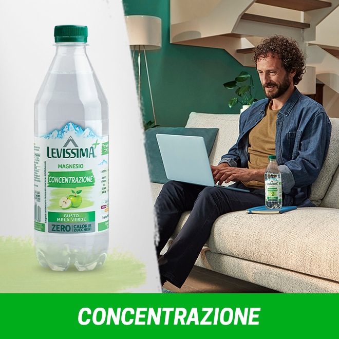 Bottiglia Levissima Magnesio gusto mela verde