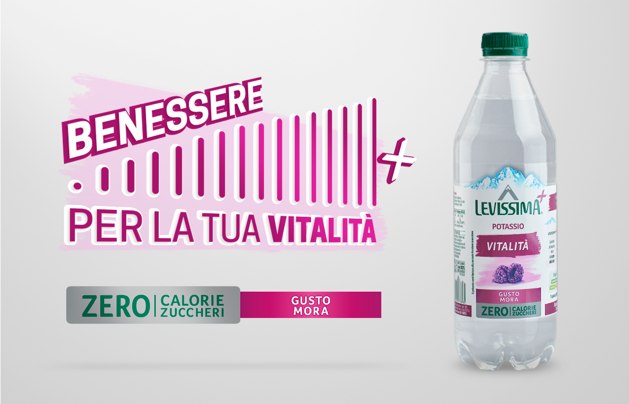 Acqua con potassio Levissima al gusto mora Acqua con potassio Levissima al gusto mora
