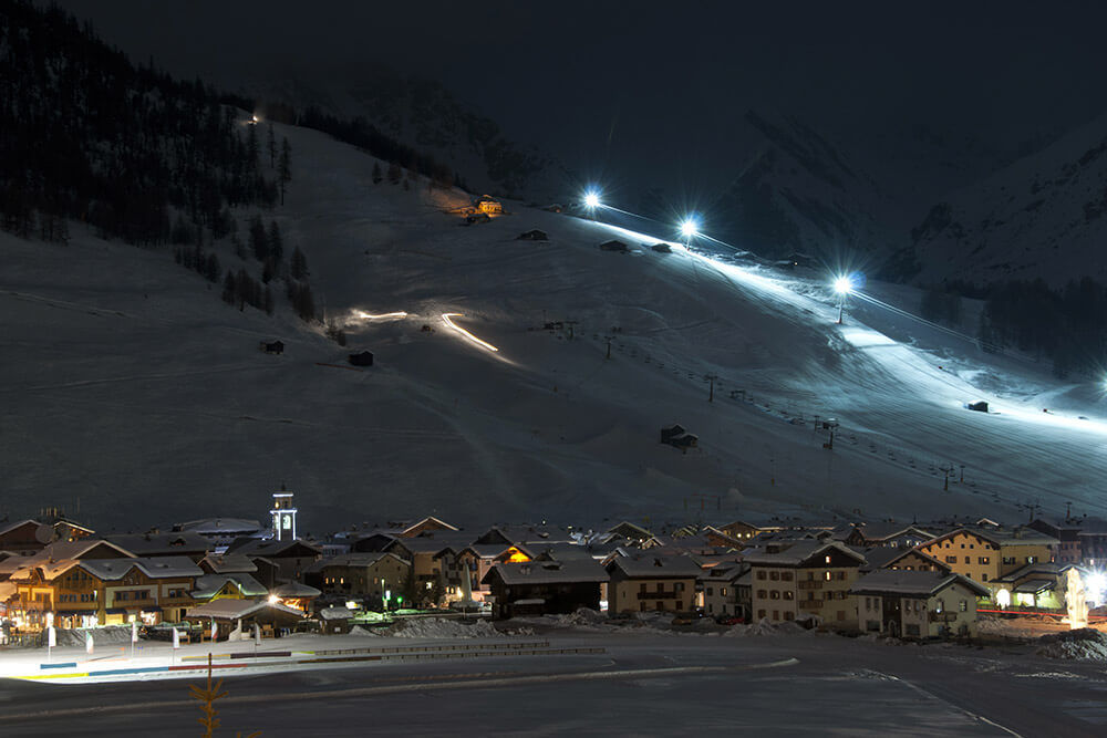 Cinque piste dove sciare in notturna
