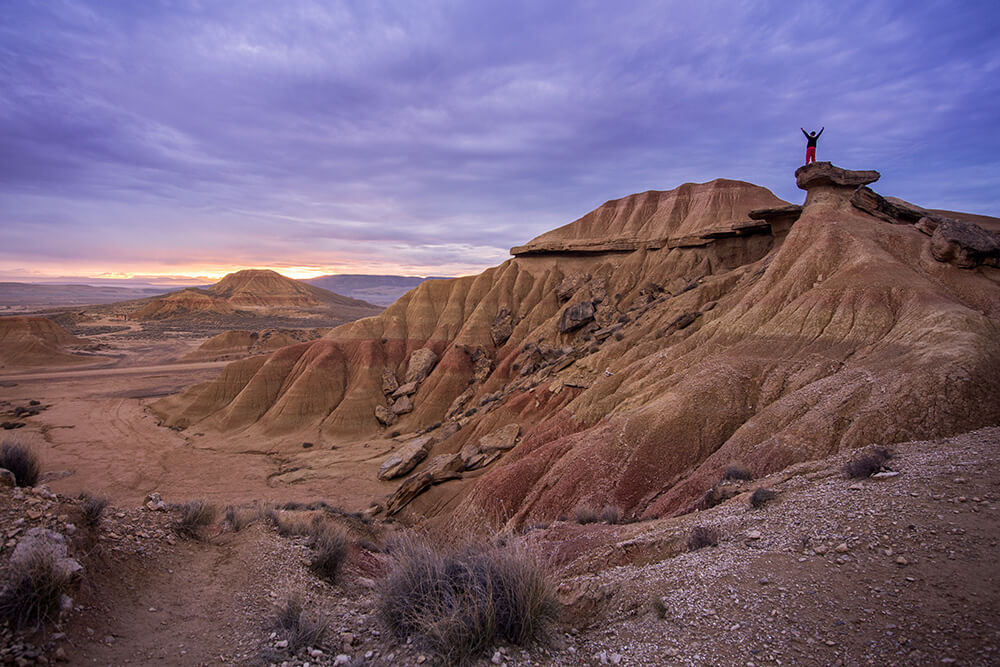 Paesaggio desertico del parco naturale di Bardenas Reales nella Navarra in Spagna