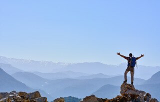 Montagna scuola di determinazione per il lavoro