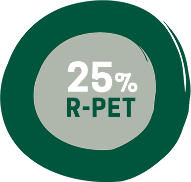 Con il 25% di plastica riciclata (R-PET)
